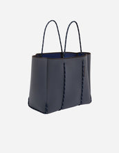 Load image into Gallery viewer, Flying solo tote in pewter / navy (dual tone)
