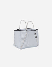 Load image into Gallery viewer, Petite guise tote bag in washed pale grey denim print