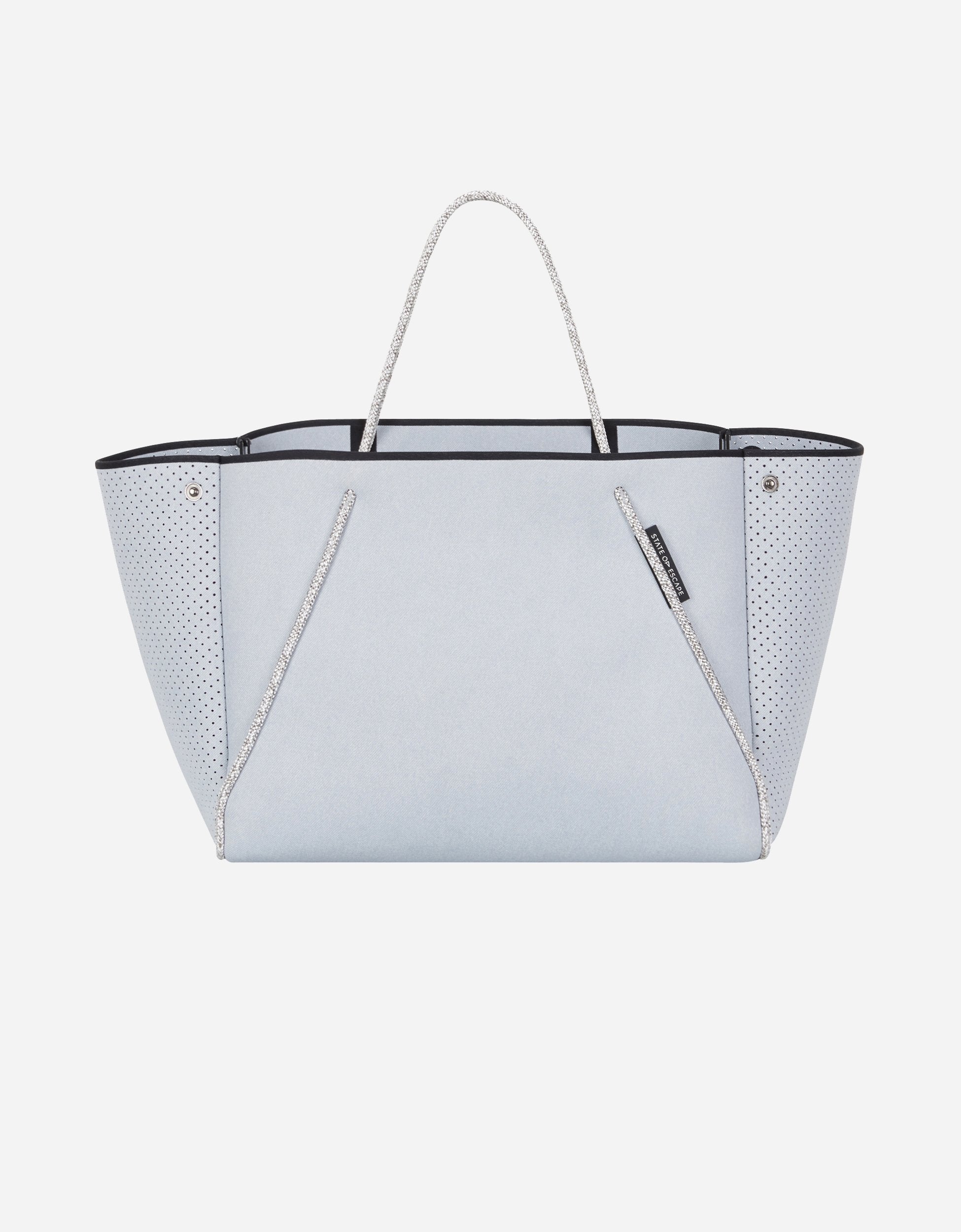 Guise tote bag in washed pale grey denim print