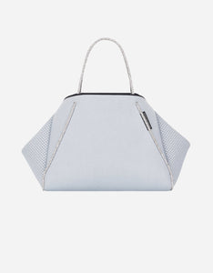 Guise tote bag in washed pale grey denim print