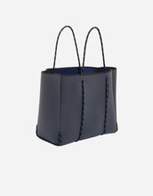 Load image into Gallery viewer, Flying solo tote in pewter / navy (dual tone)
