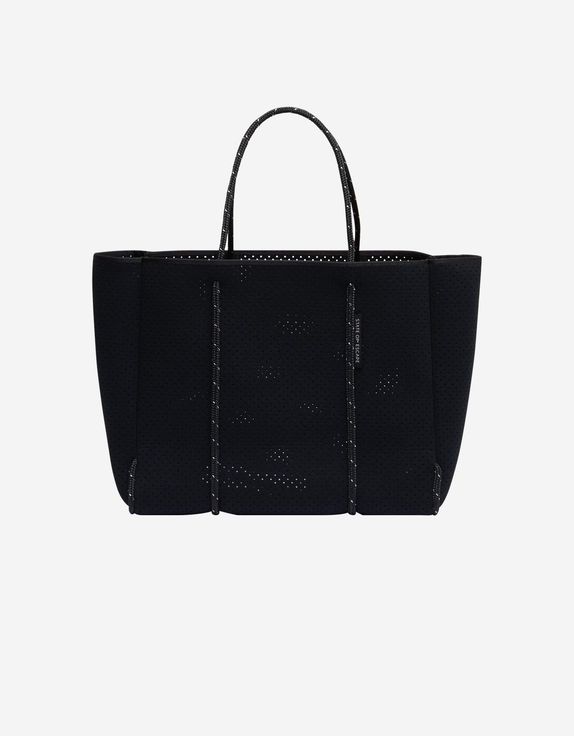 【STATE OF ESCAPE】FLYING SOLO BAG Flying solo tote in highlight fleck black – stateofescapeape.com