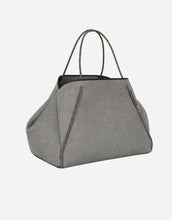 Load image into Gallery viewer, Guise tote bag in washed olive denim print
