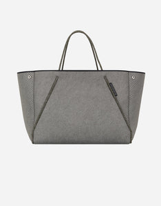 Guise tote bag in washed olive denim print