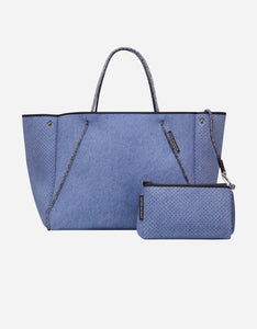 Guise tote bag in fade denim print