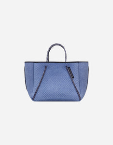 Petite guise tote bag in fade denim print