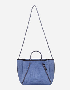 Petite guise tote bag in fade denim print